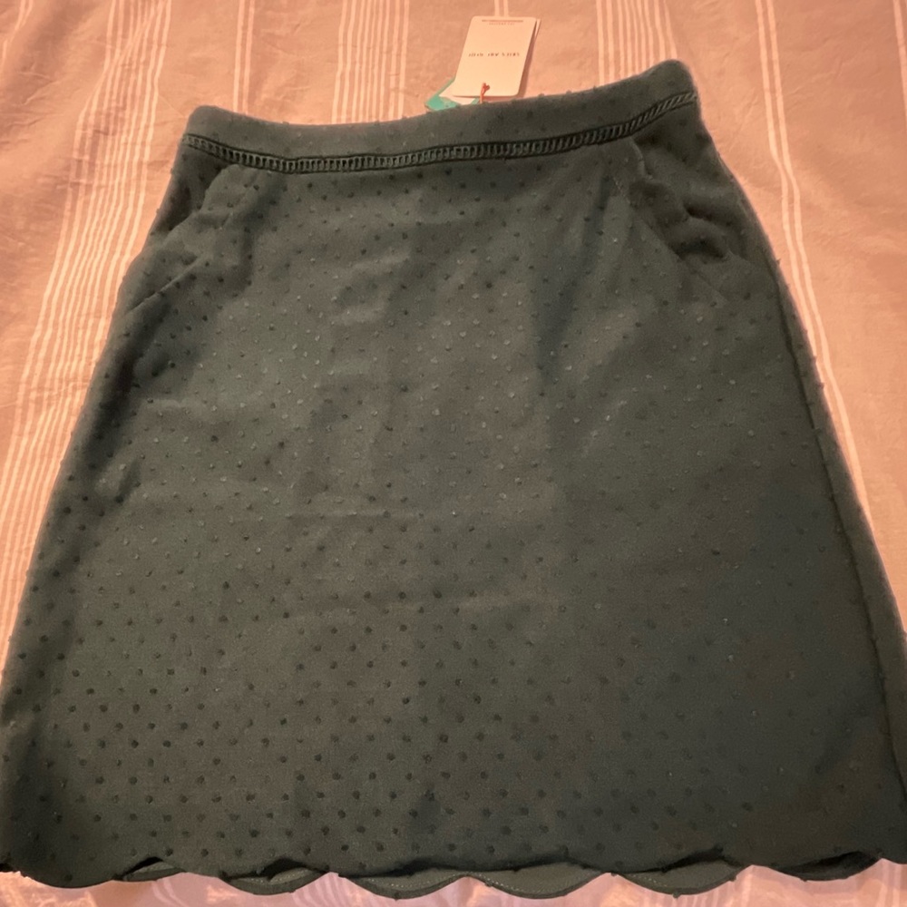 Never worn green short skirt from Stitch Fix, size small. Skies are Blue